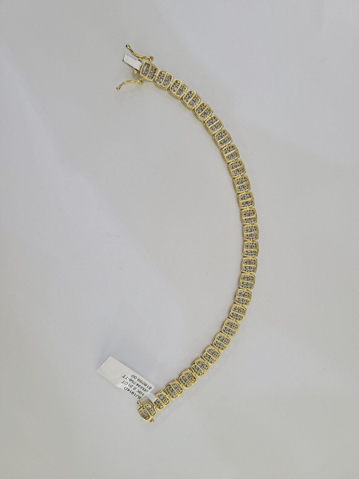 10K Yellow Gold Diamond Bracelet Women Ladies 7" REAL Genuine Gold - GoldenlinQ