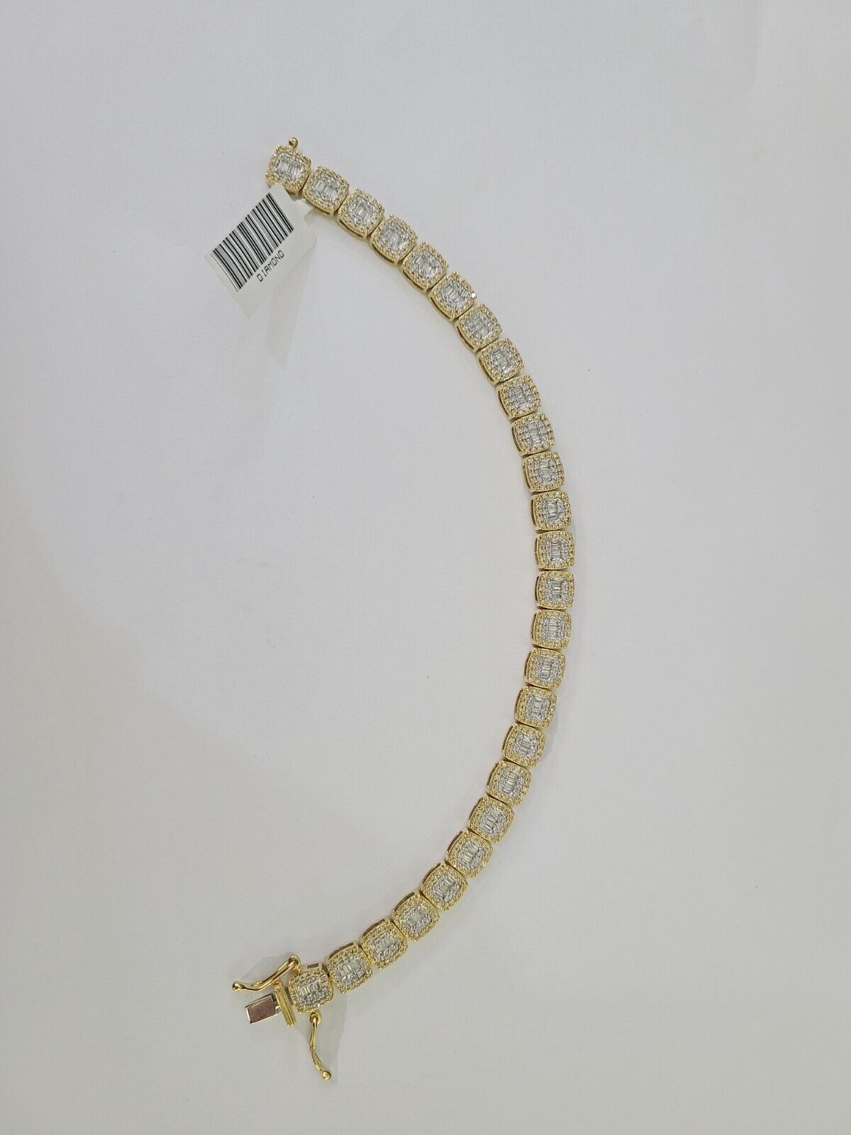 10K Yellow Gold Diamond Bracelet Women Ladies 7" REAL Genuine Gold - GoldenlinQ
