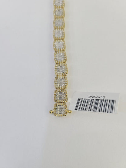 10K Yellow Gold Diamond Bracelet Women Ladies 7" REAL Genuine Gold - GoldenlinQ