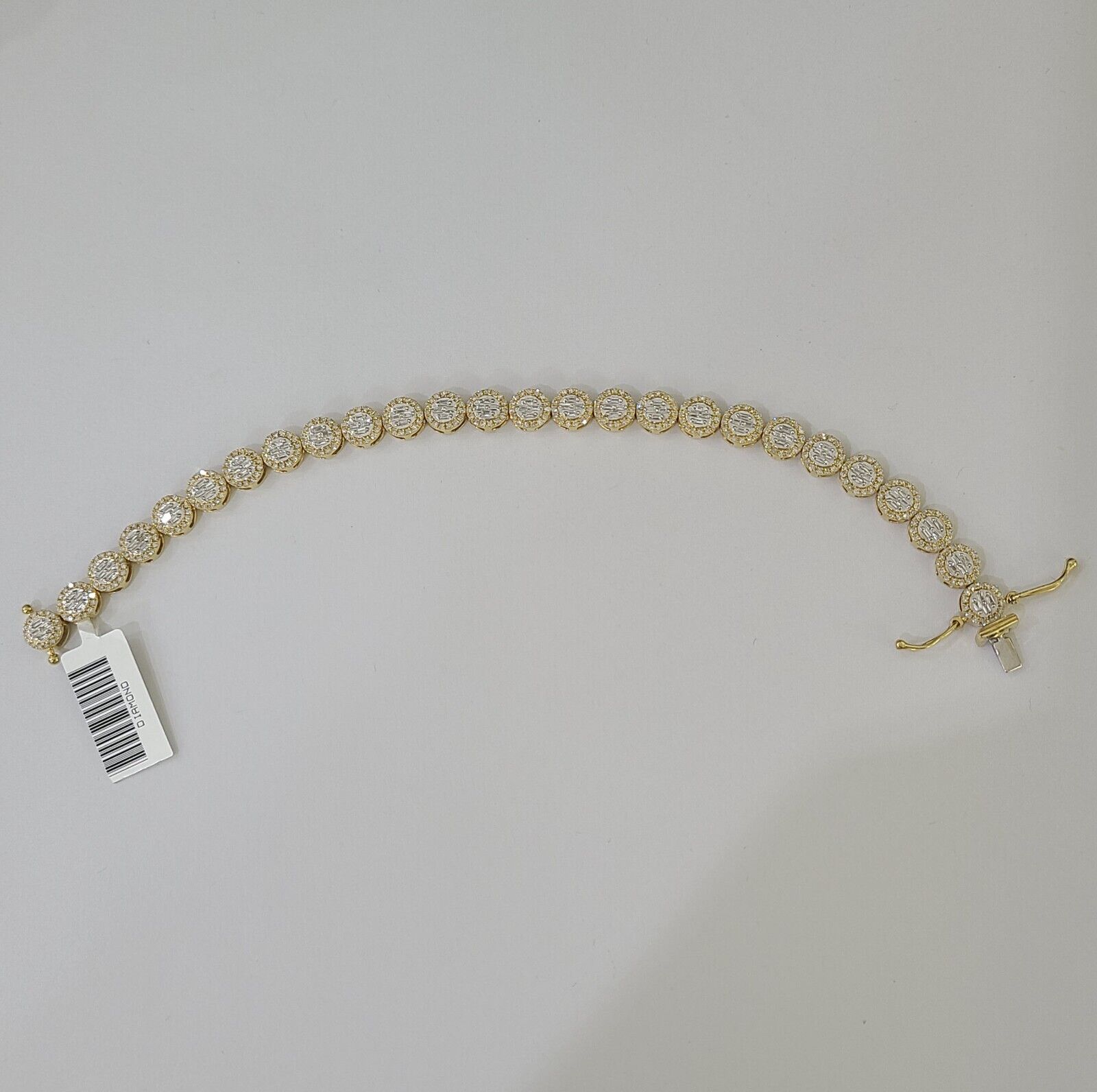 10K Yellow Gold Diamond Bracelet Women Ladies 7" REAL Genuine Gold - Reva Jeweler