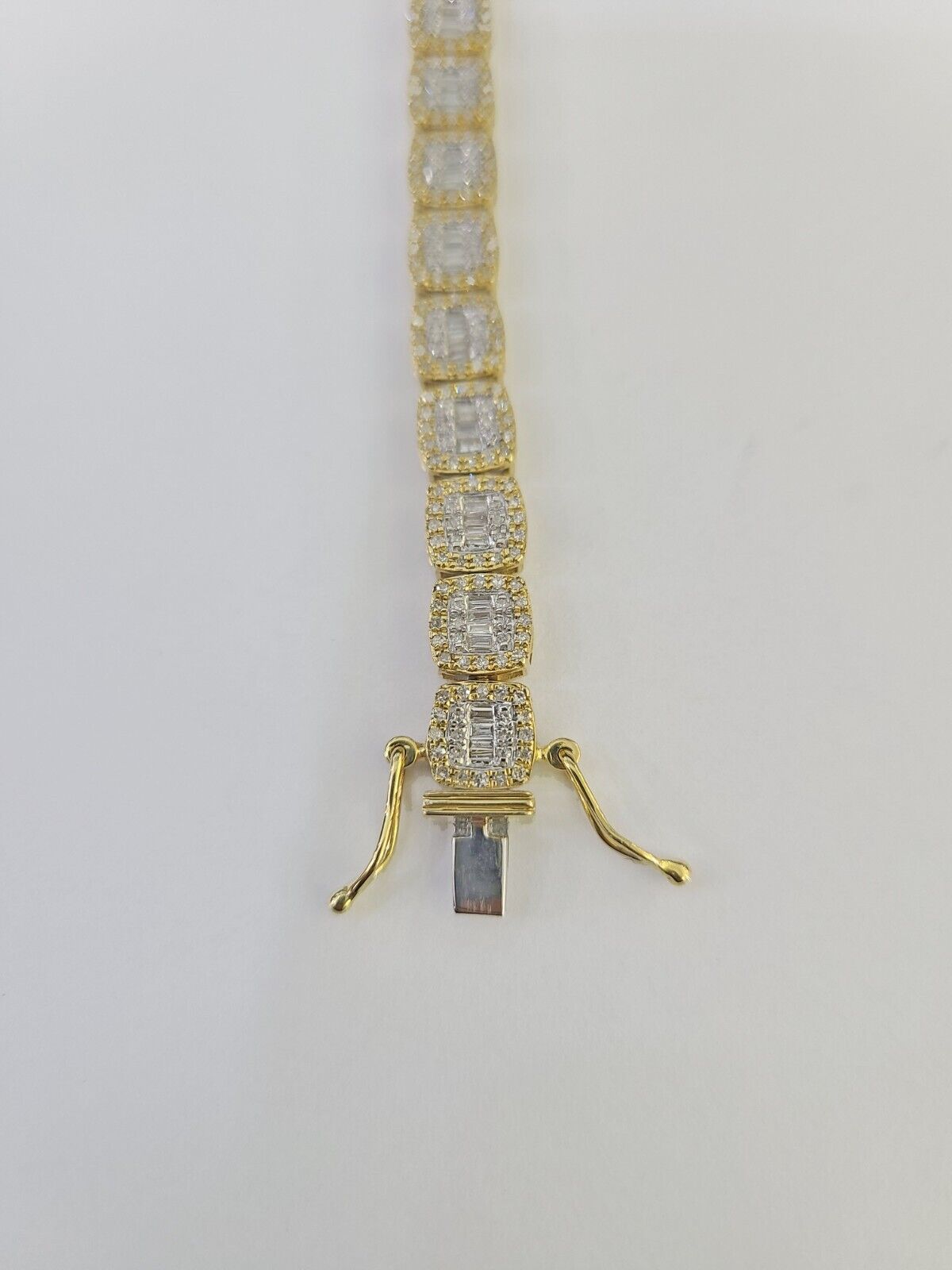 10K Yellow Gold Diamond Bracelet Women Ladies 7" REAL Genuine Gold - GoldenlinQ