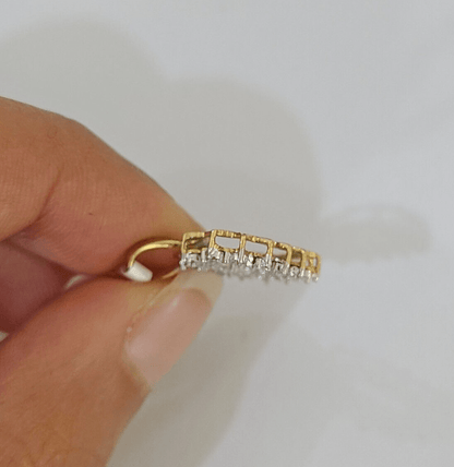 10K Yellow Gold Diamond Heart Charm Real Women Pendant Genuine - Reva Jeweler