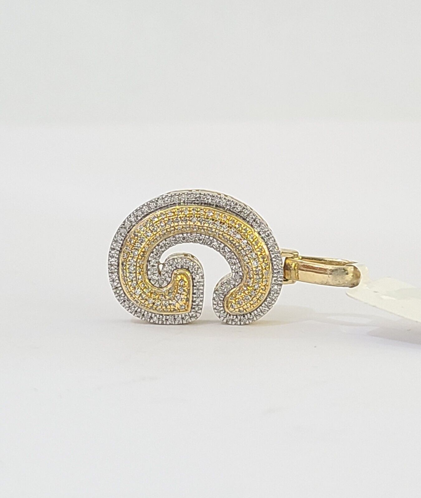 10k Yellow Gold Diamond Letter "G" Initial Alphabet Charm Pendant Real Genuine - Reva Jeweler