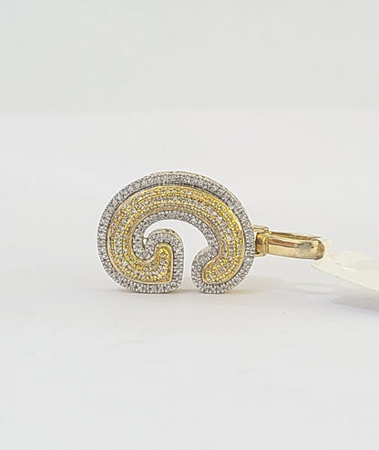 10k Yellow Gold Diamond Letter "G" Initial Alphabet Charm Pendant Real Genuine - Reva Jeweler
