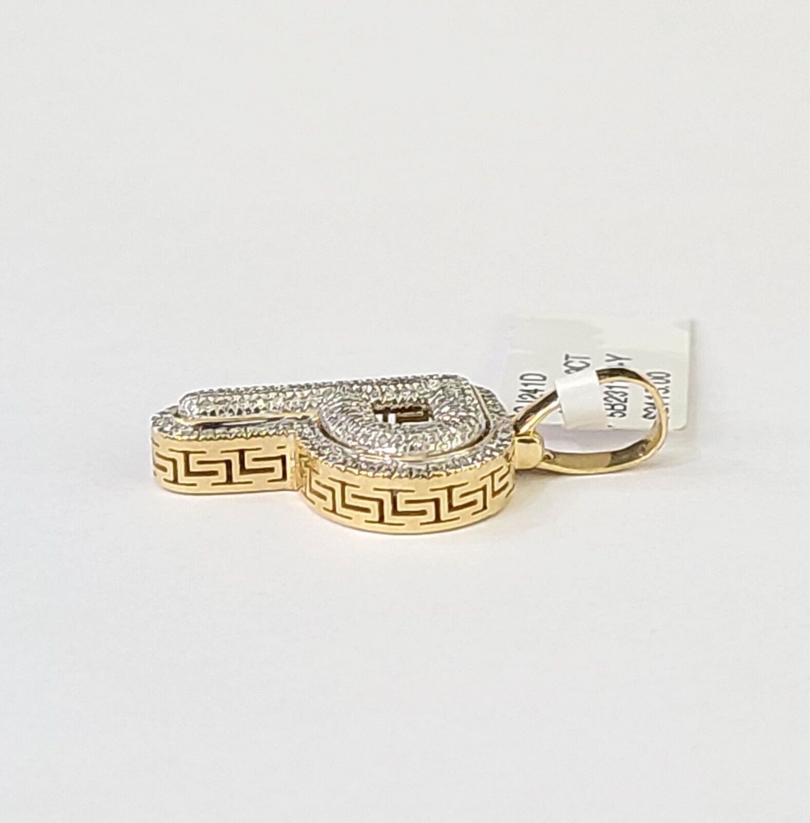 10k Yellow Gold Diamond Letter "P" Initial Alphabet Charm/Pendant Real Genuine - Reva Jeweler