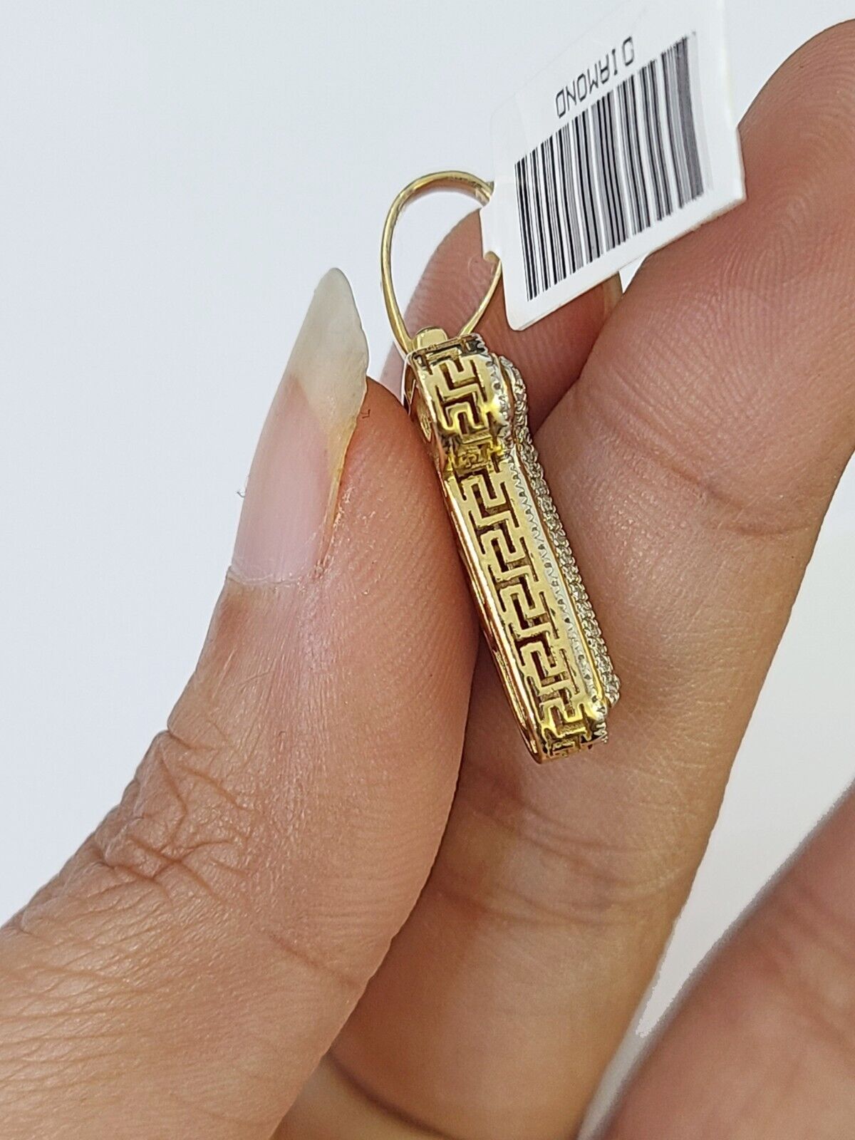 10k Yellow Gold Diamond Letter "T" Initial Alphabet Charm/Pendant Real Genuine - Reva Jeweler