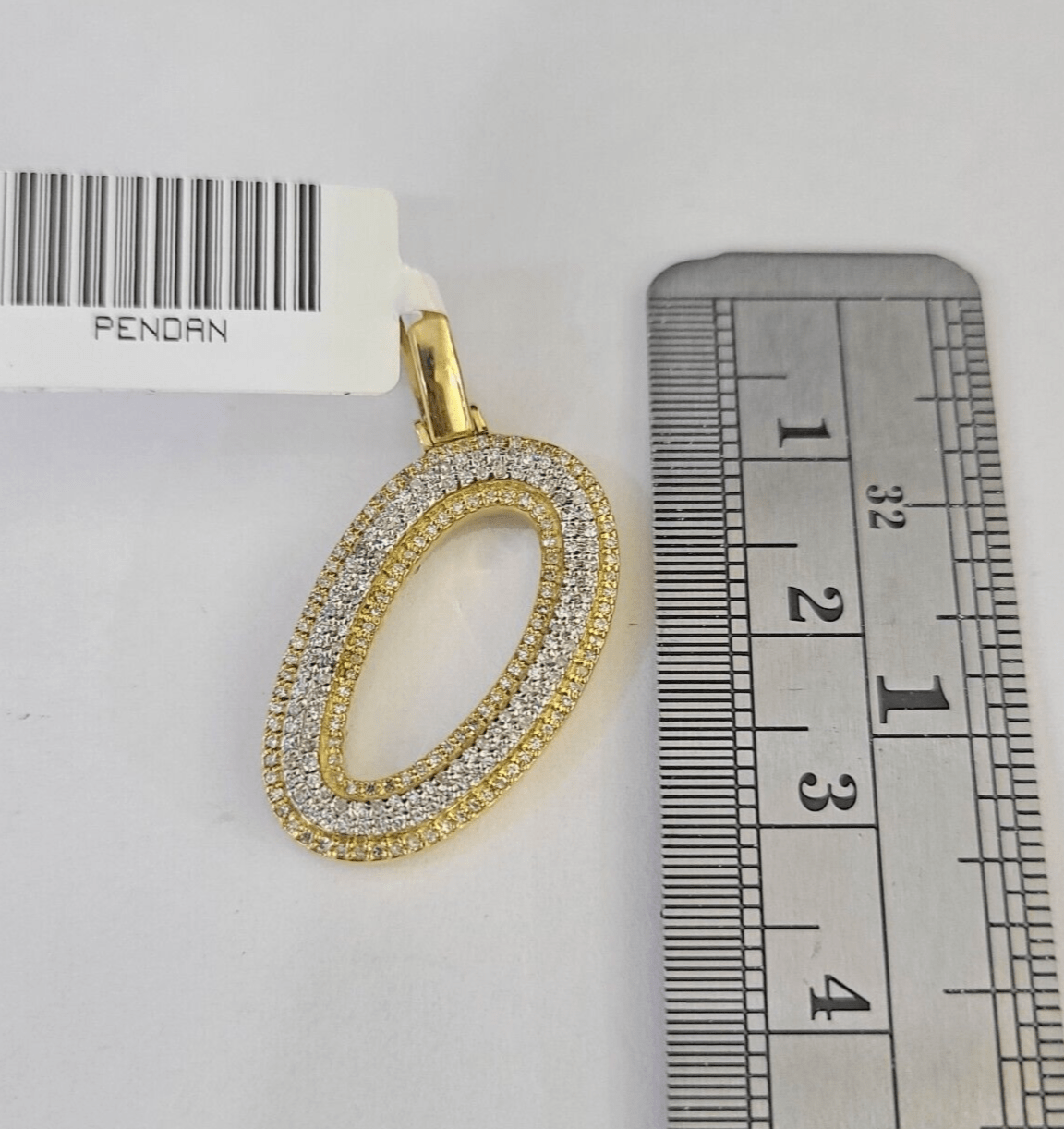 10k Yellow Gold Diamond O Charm Pendant Initial Alphabet Letter Real Genuine - GoldenlinQ