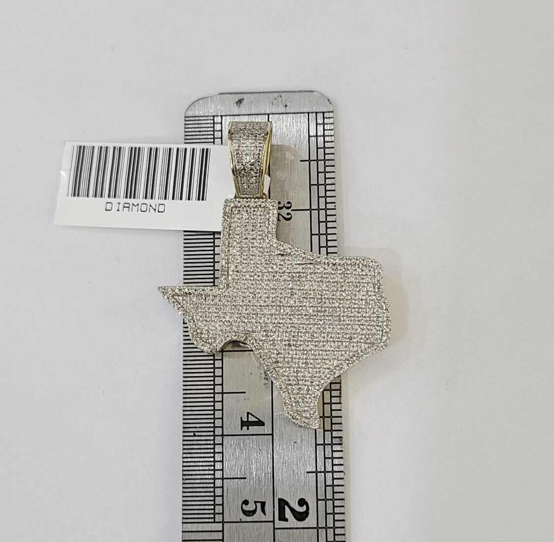 10k Yellow Gold Diamond Texas Map Charm Men Women Pendant Genuine 1.5" Real - Reva Jeweler