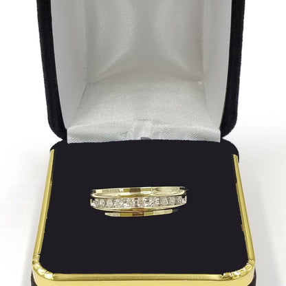 10K Yellow Gold Diamond Wedding Engagement Band Diamond Cut Ring Men - Reva Jeweler