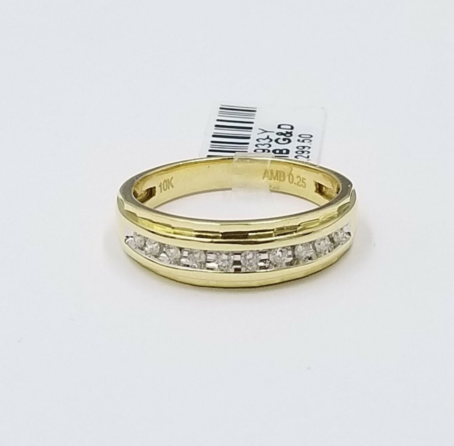 10K Yellow Gold Diamond Wedding Engagement Band Diamond Cut Ring Men - Reva Jeweler