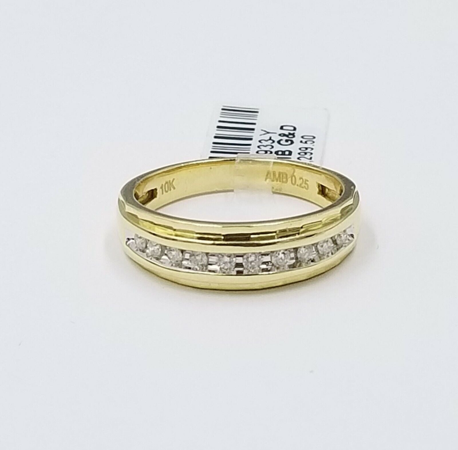 10K Yellow Gold Diamond Wedding Engagement Band Diamond Cut Ring Men - Reva Jeweler