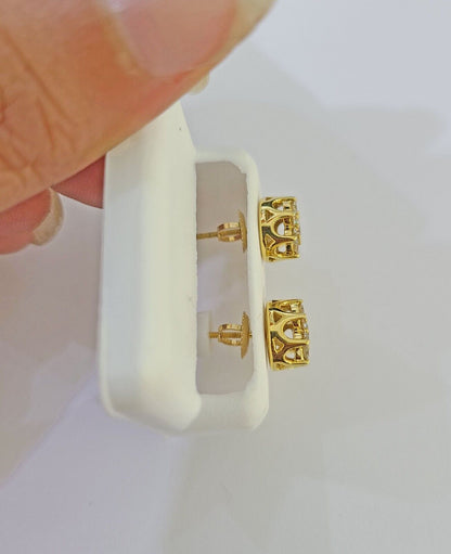 10k Yellow gold Flower Earrings with Real 0.96CT diamond screw - bag ,Women studs - Reva Jeweler