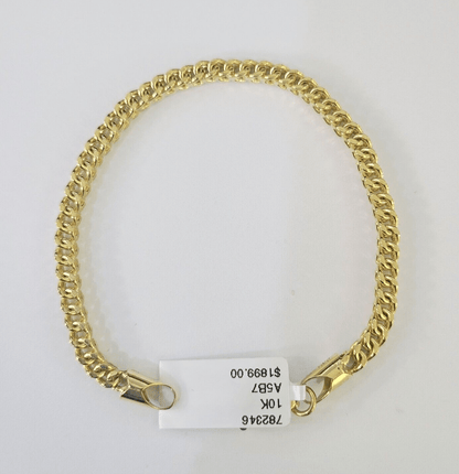 10k Yellow Gold Franco Bracelet 3mm 7.25" Inch Men Women Link Real - GoldenlinQ