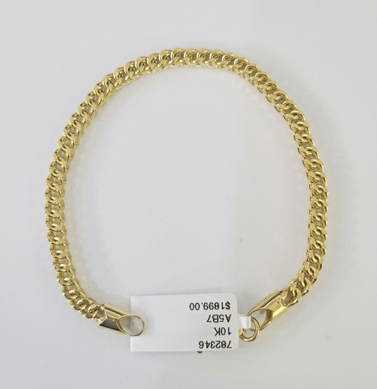 10k Yellow Gold Franco Bracelet 3mm 7.25" Inch Men Women Link Real - GoldenlinQ