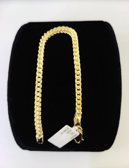 10k Yellow Gold Franco Bracelet 3mm 7.25" Inch Men Women Link Real - GoldenlinQ