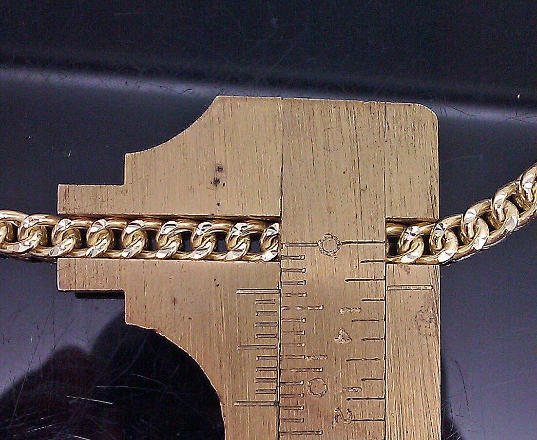 10k Yellow Gold Franco Bracelet 4mm 8" Inch Men Women Rope Cuban Link Real gold - Reva Jeweler
