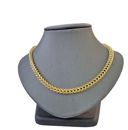10k Yellow Gold Franco Chain 22 24 26 28" Inch Real Gold 5mm Necklace - Reva Jeweler