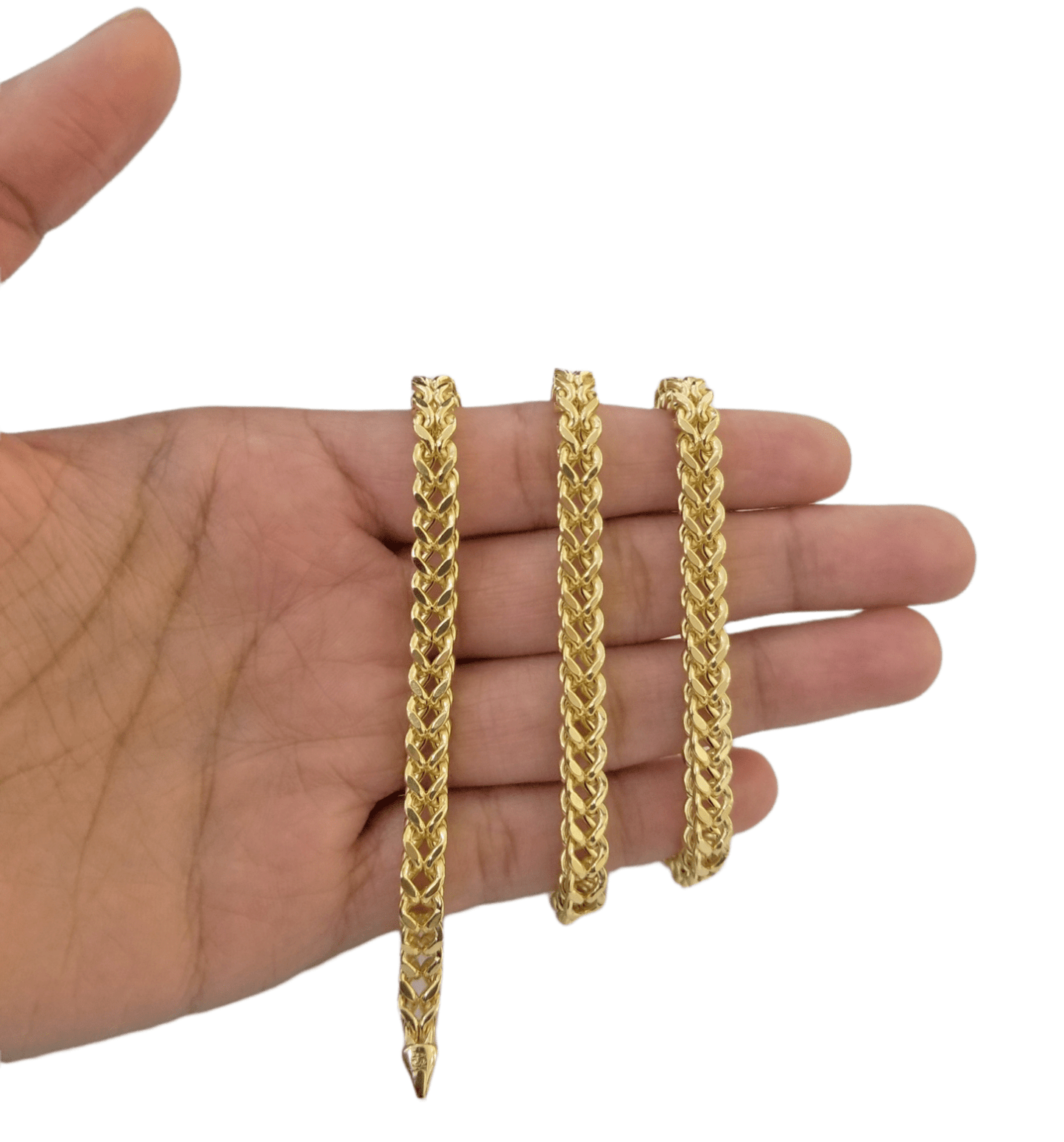10k Yellow Gold Franco Chain 22 24 26 28" Inch Real Gold 5mm Necklace - Reva Jeweler