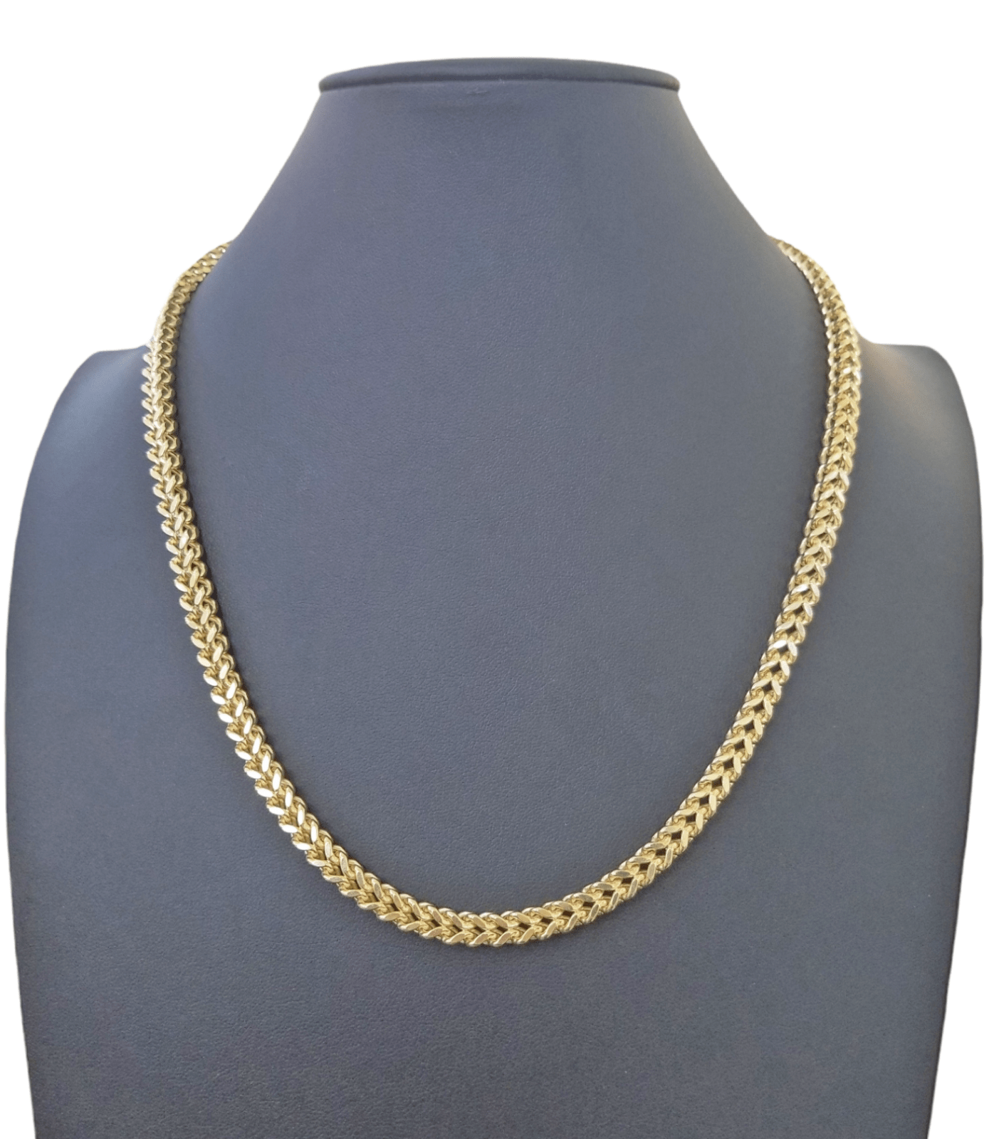 10k Yellow Gold Franco Chain 22 24 26 28" Inch Real Gold 5mm Necklace - Reva Jeweler