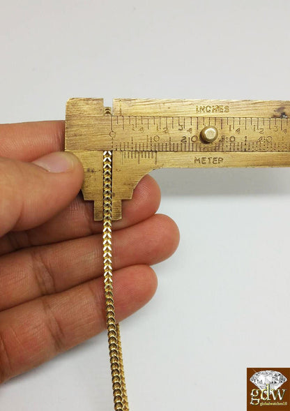 10k Yellow Gold Franco Chain Necklace Cross pendant charm 22" 24" 26" - Reva Jeweler