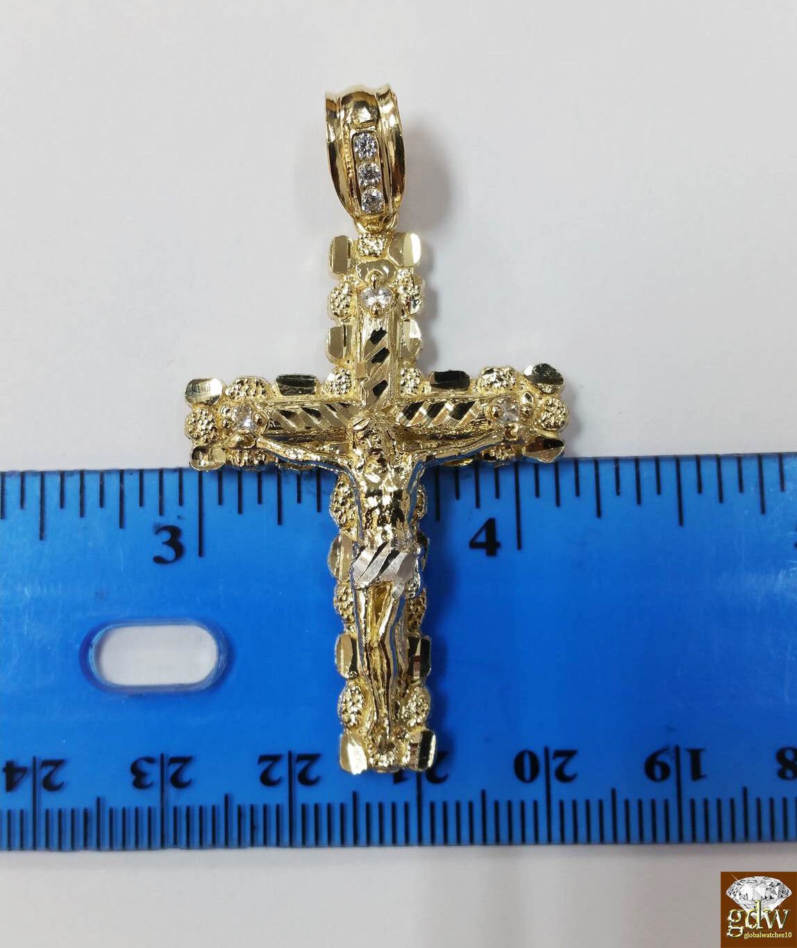 10k Yellow Gold Franco Chain Necklace Cross pendant charm 22" 24" 26" - Reva Jeweler