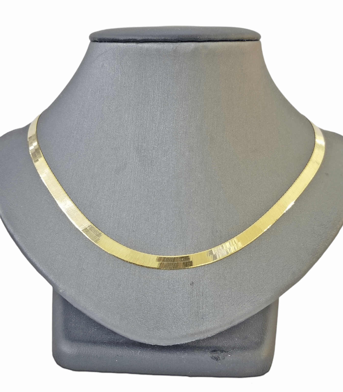 10K Yellow Gold Herringbone Chain Necklace 22 Inch 5mm Lobster lock Real 10kt - GoldenlinQ