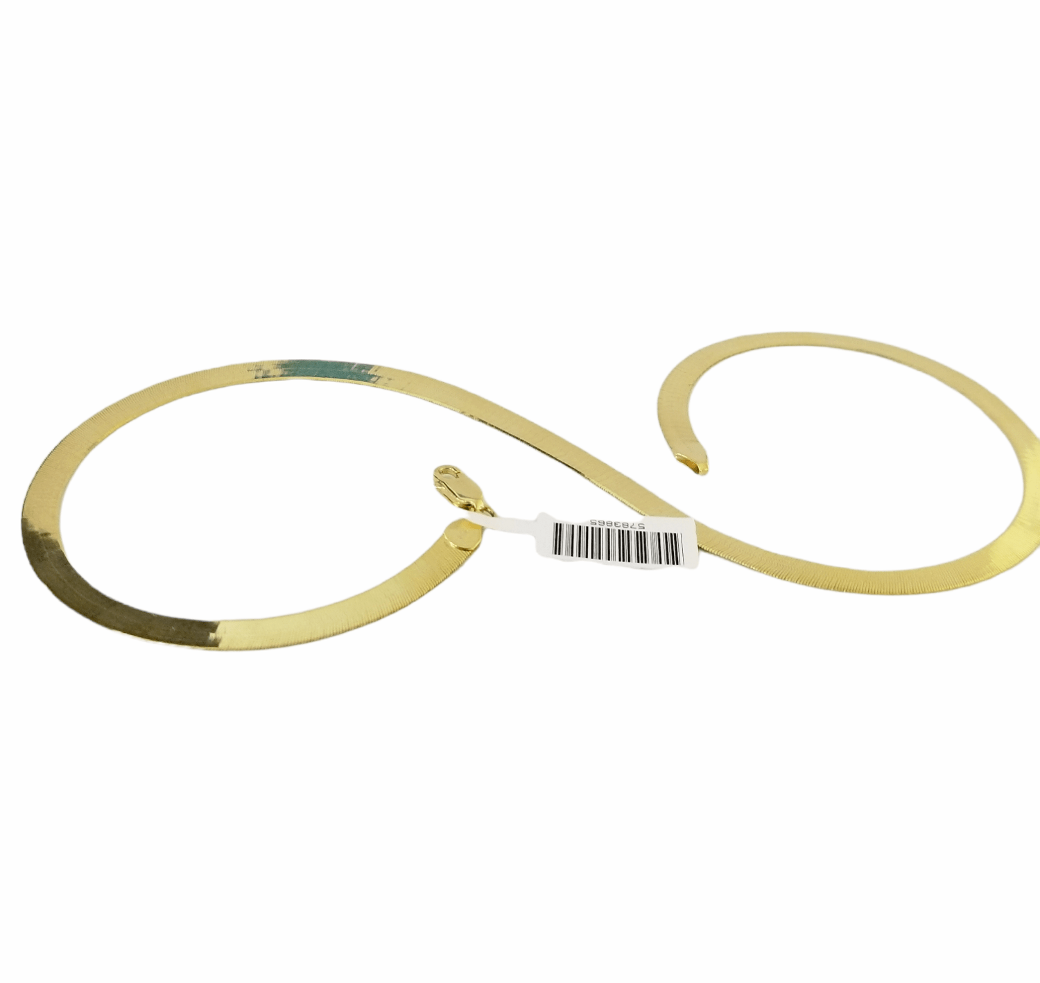 10K Yellow Gold Herringbone Chain Necklace 22 Inch 5mm Lobster lock Real 10kt - GoldenlinQ