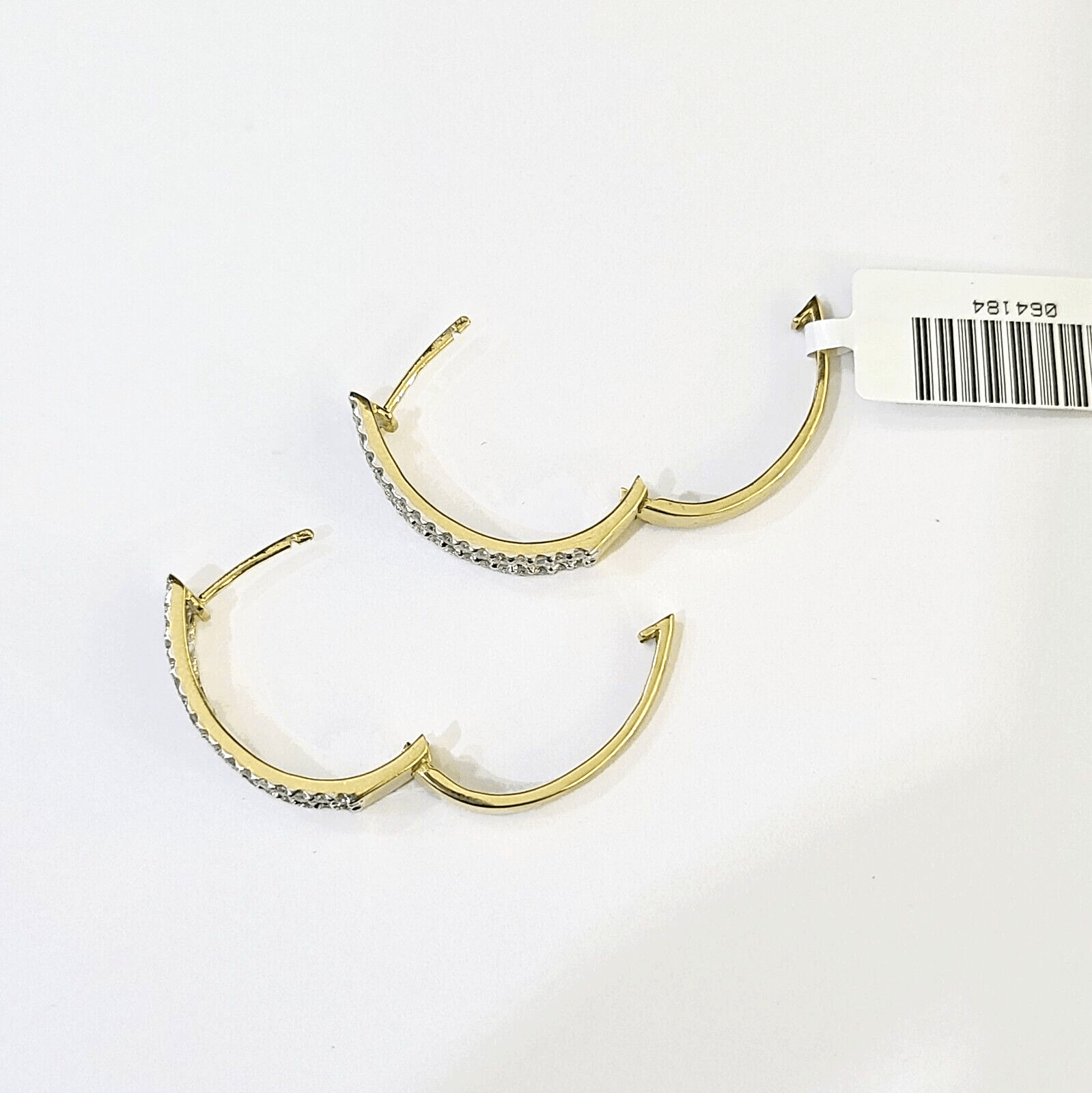 10k Yellow gold Hoops Earring with Real 1.00CT diamond , Women Hoops - Reva Jeweler