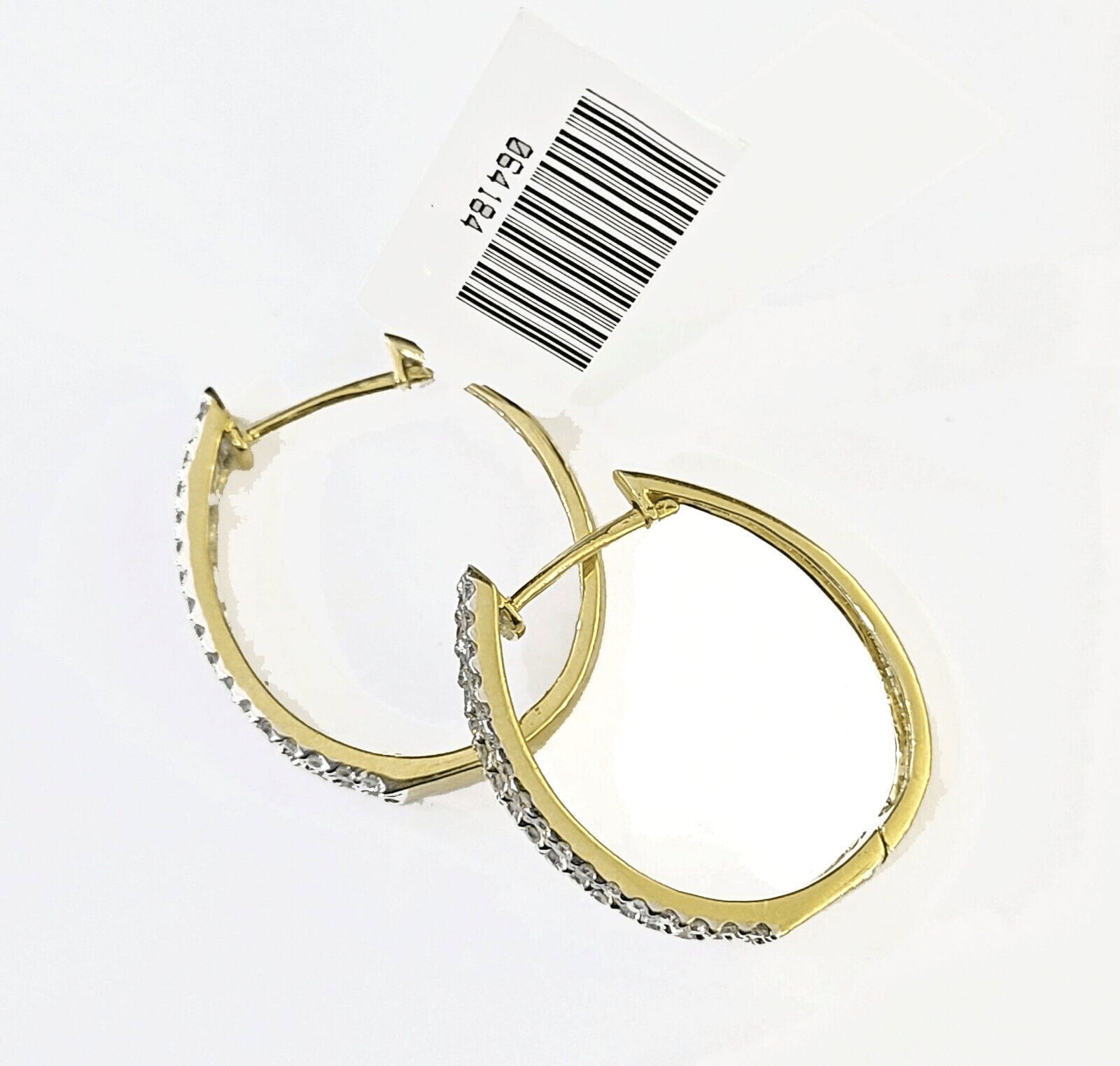 10k Yellow gold Hoops Earring with Real 1.00CT diamond , Women Hoops - Reva Jeweler