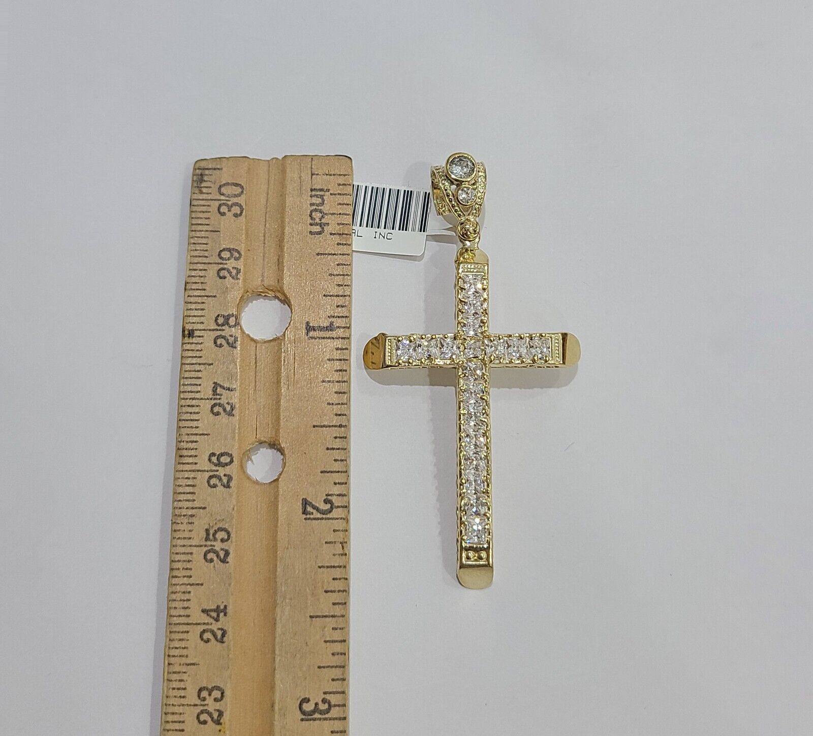 10k Yellow Gold Jesus Cross Charm Pendant 10 KT 2.5" Inch Religious Charm Real - Reva Jeweler