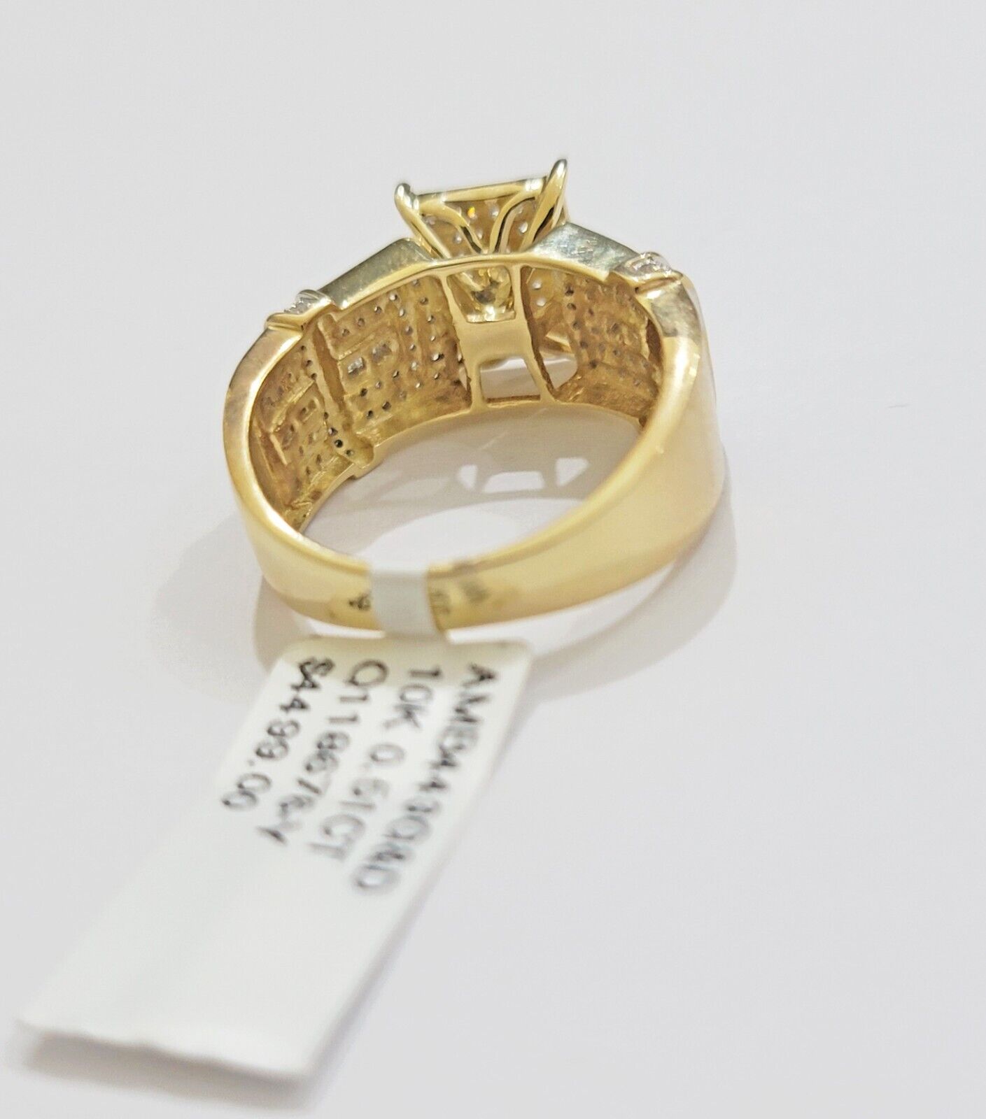 10k Yellow Gold Ladies Diamond Cinderella Ring Wedding Engagement Solid, Women - Reva Jeweler