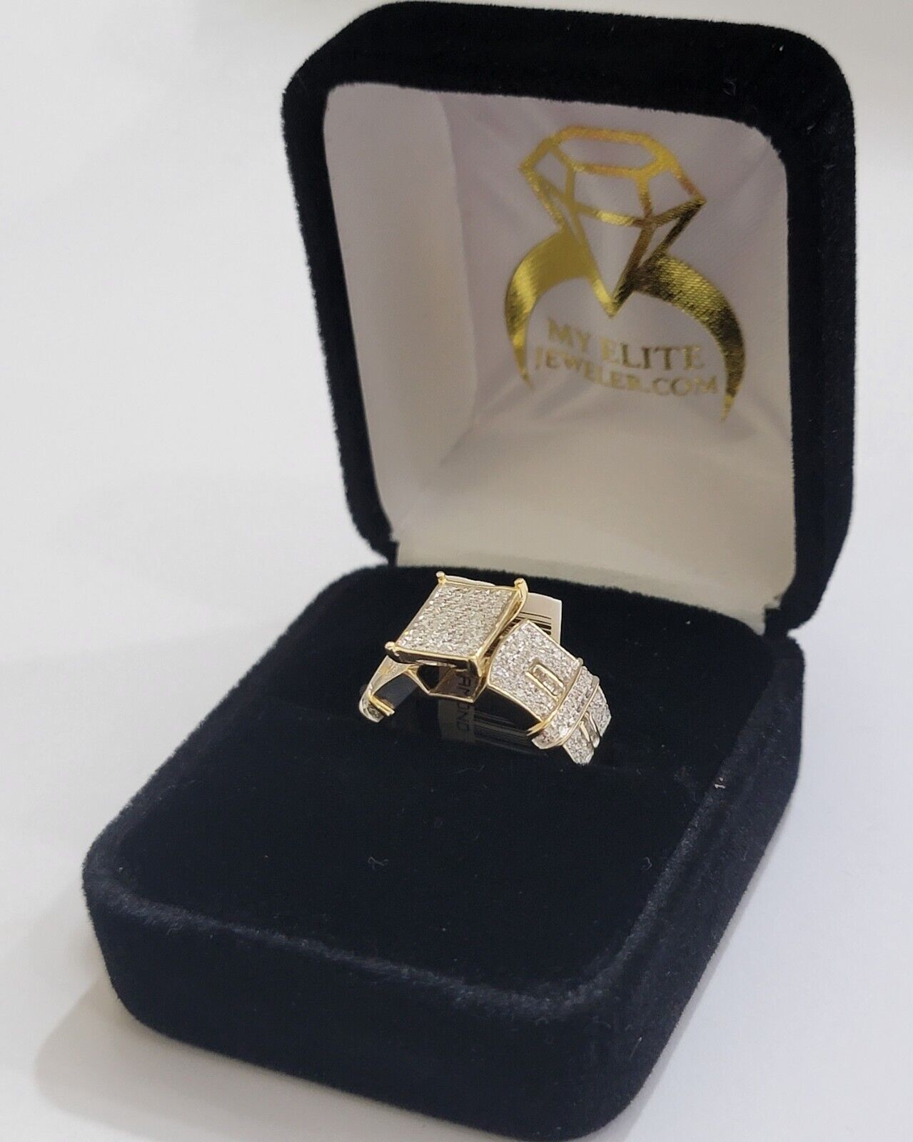 10k Yellow Gold Ladies Diamond Cinderella Ring Wedding Engagement Solid, Women - Reva Jeweler