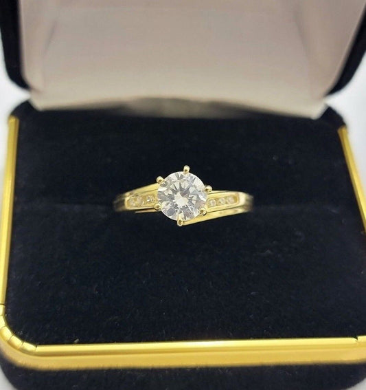 10k Yellow Gold Ladies Ring Wedding Band Engagement Round New Casual Style SALE - Reva Jeweler