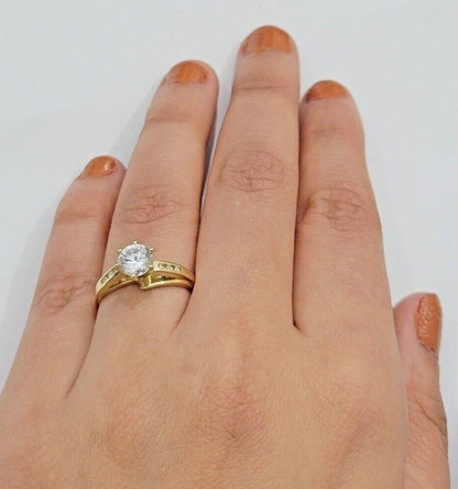 10k Yellow Gold Ladies Ring Wedding Band Engagement Round New Casual Style SALE - Reva Jeweler
