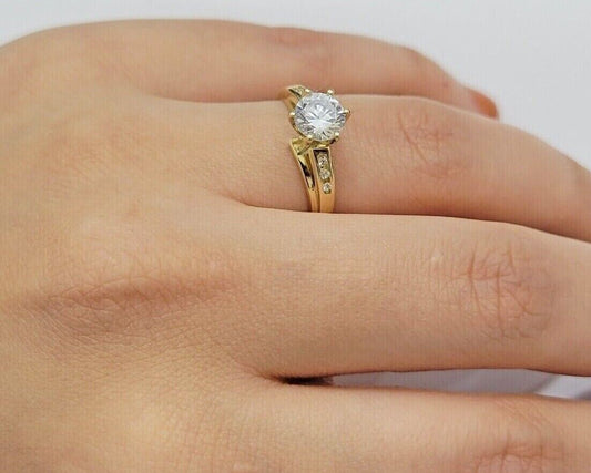 10k Yellow Gold Ladies Ring Wedding Band Engagement Round New Casual Style SALE - Reva Jeweler