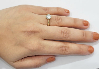 10k Yellow Gold Ladies Solitaire Ring For Womens Casual Band SALE Real Brand New - Reva Jeweler