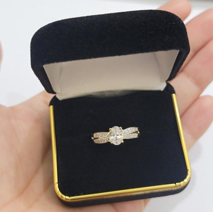 10k Yellow Gold Ladies Solitaire Ring For Womens Casual Band SALE Real Brand New - Reva Jeweler