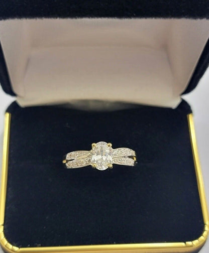 10k Yellow Gold Ladies Solitaire Ring For Womens Casual Band SALE Real Brand New - Reva Jeweler