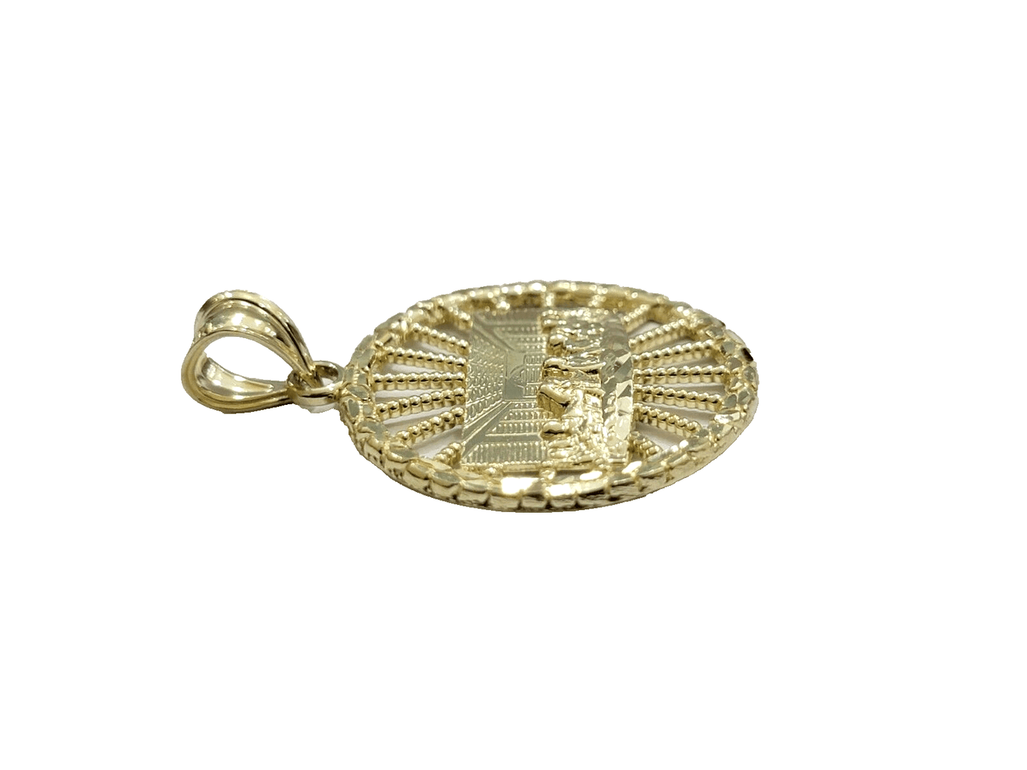 10k Yellow Gold Last Supper Charm Miami Cuban Chain 18'' 10kt Pendant Necklace - Reva Jeweler
