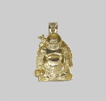 10k Yellow Gold Lucky Laughing Buddha Charm Religious Pendant Smiling - Reva Jeweler