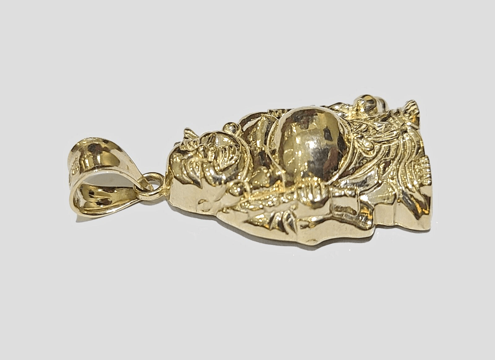 10k Yellow Gold Lucky Laughing Buddha Charm Religious Pendant Smiling - Reva Jeweler