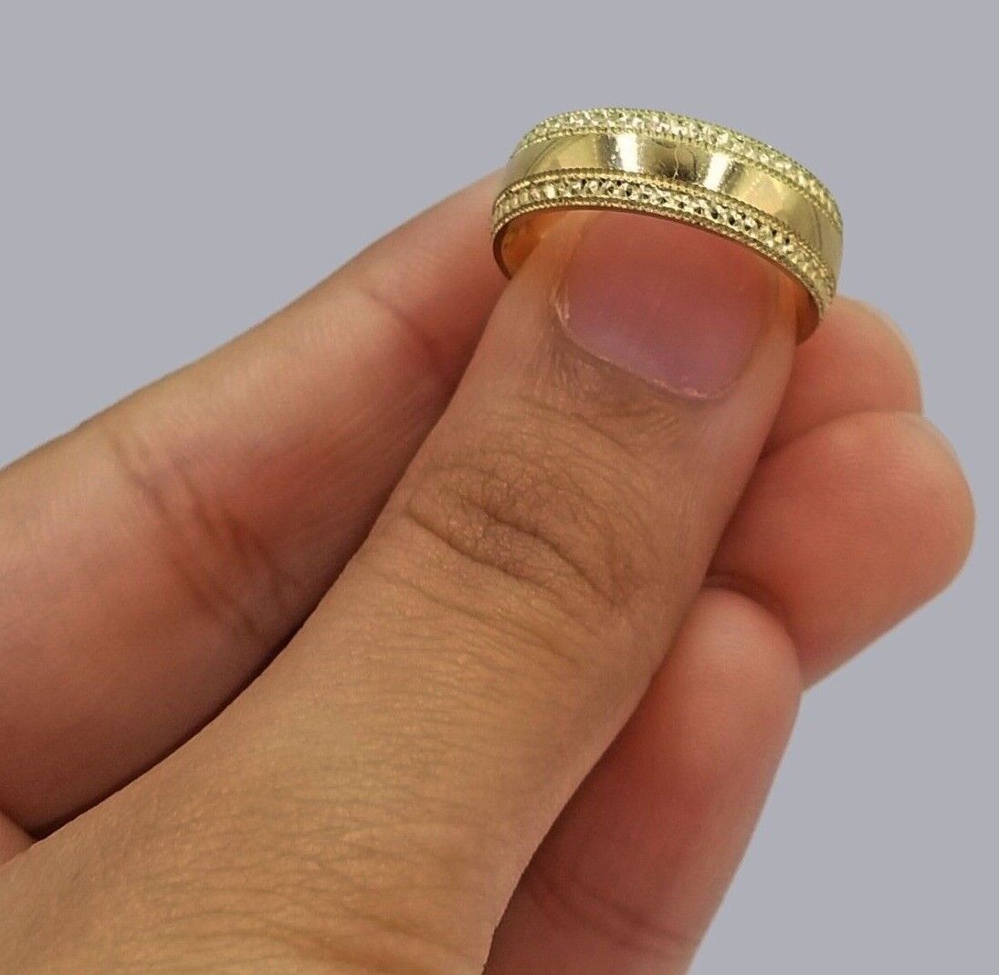 10k Yellow Gold Mens Band Engagement Wedding Ring Real 10kt gold Size 12 - Reva Jeweler