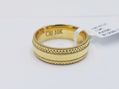 10k Yellow Gold Mens Band Engagement Wedding Ring Real 10kt gold Size 12 - Reva Jeweler