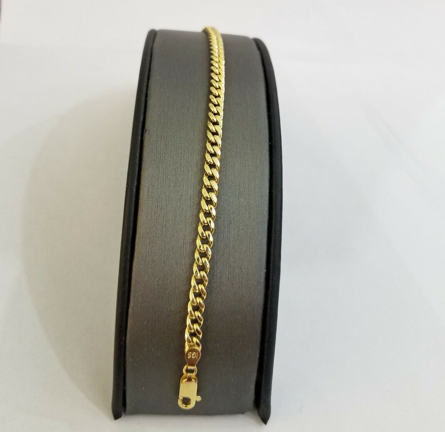 10k Yellow Gold Miami Cuban Bracelet 8inch 5mm lobster lock men women - Reva Jeweler