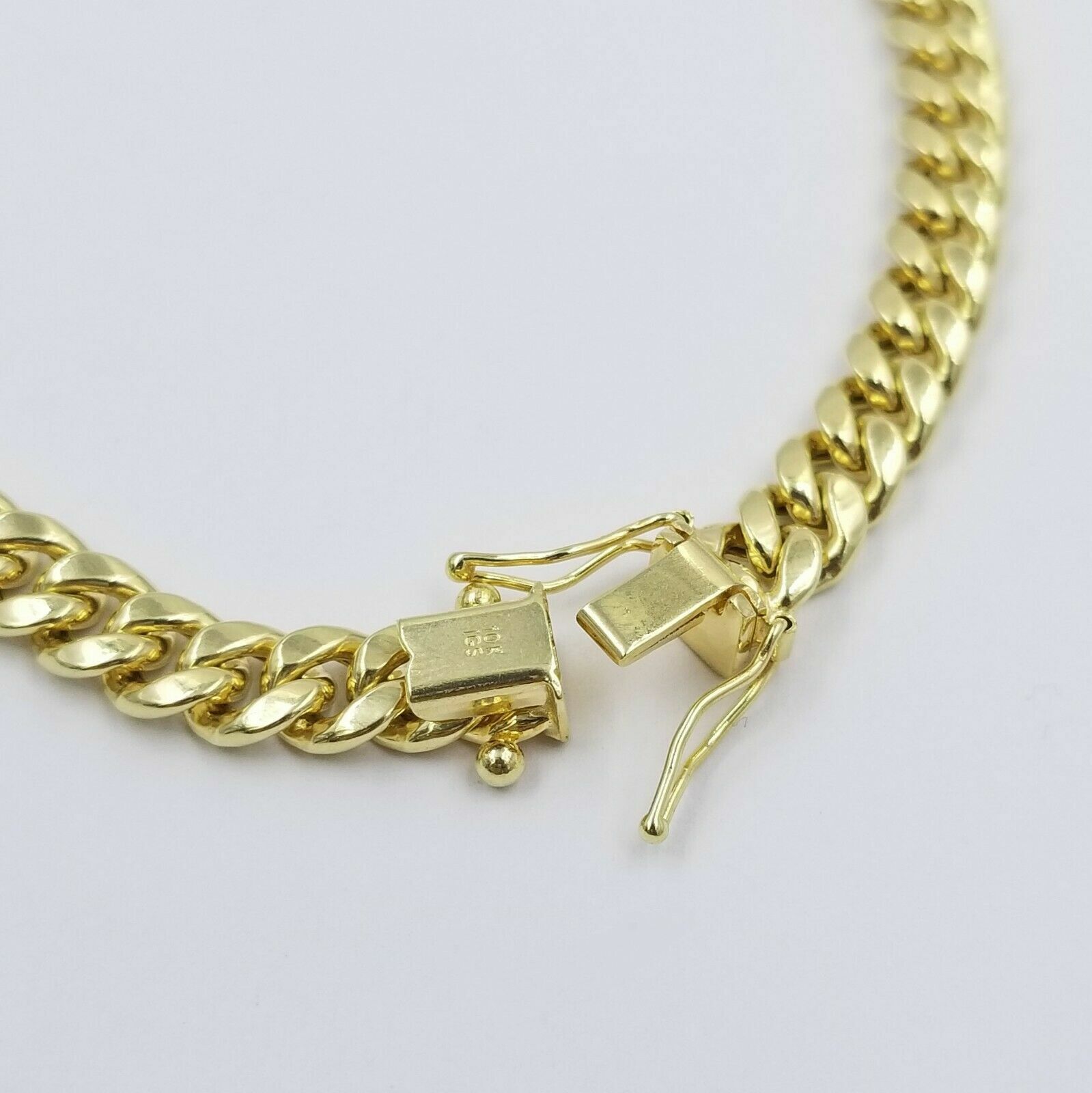 10k Yellow Gold Miami Cuban Bracelet Real 10kt Gold 6mm Link 7 inch Men Women - Reva Jeweler