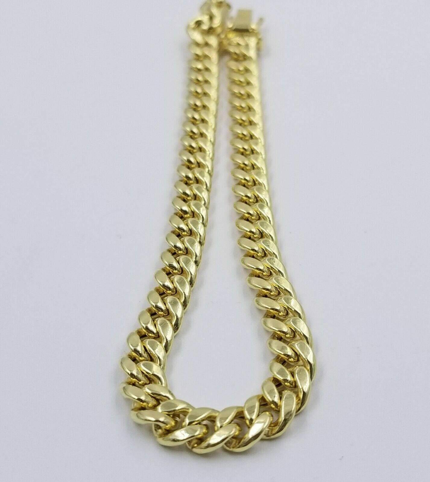 10k Yellow Gold Miami Cuban Bracelet Real 10kt Gold 6mm Link 7 inch Men Women - Reva Jeweler