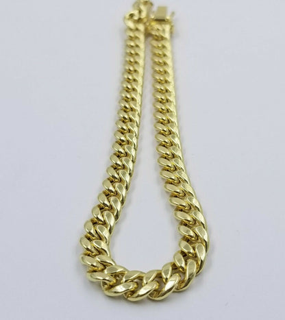 10k Yellow Gold Miami Cuban Bracelet Real 10kt Gold 6mm Link 7 inch Men Women - Reva Jeweler