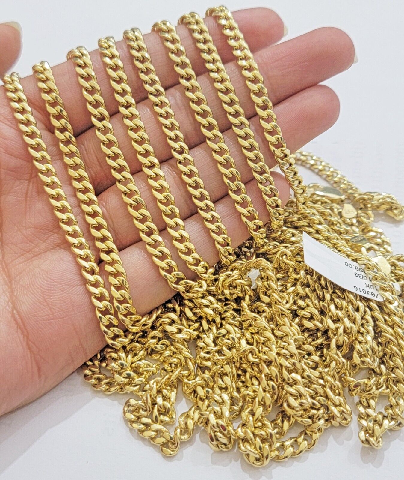 10k Yellow Gold Miami Cuban chain 5mm Necklace 24" Inch Strong 10KT Real Gold - Reva Jeweler
