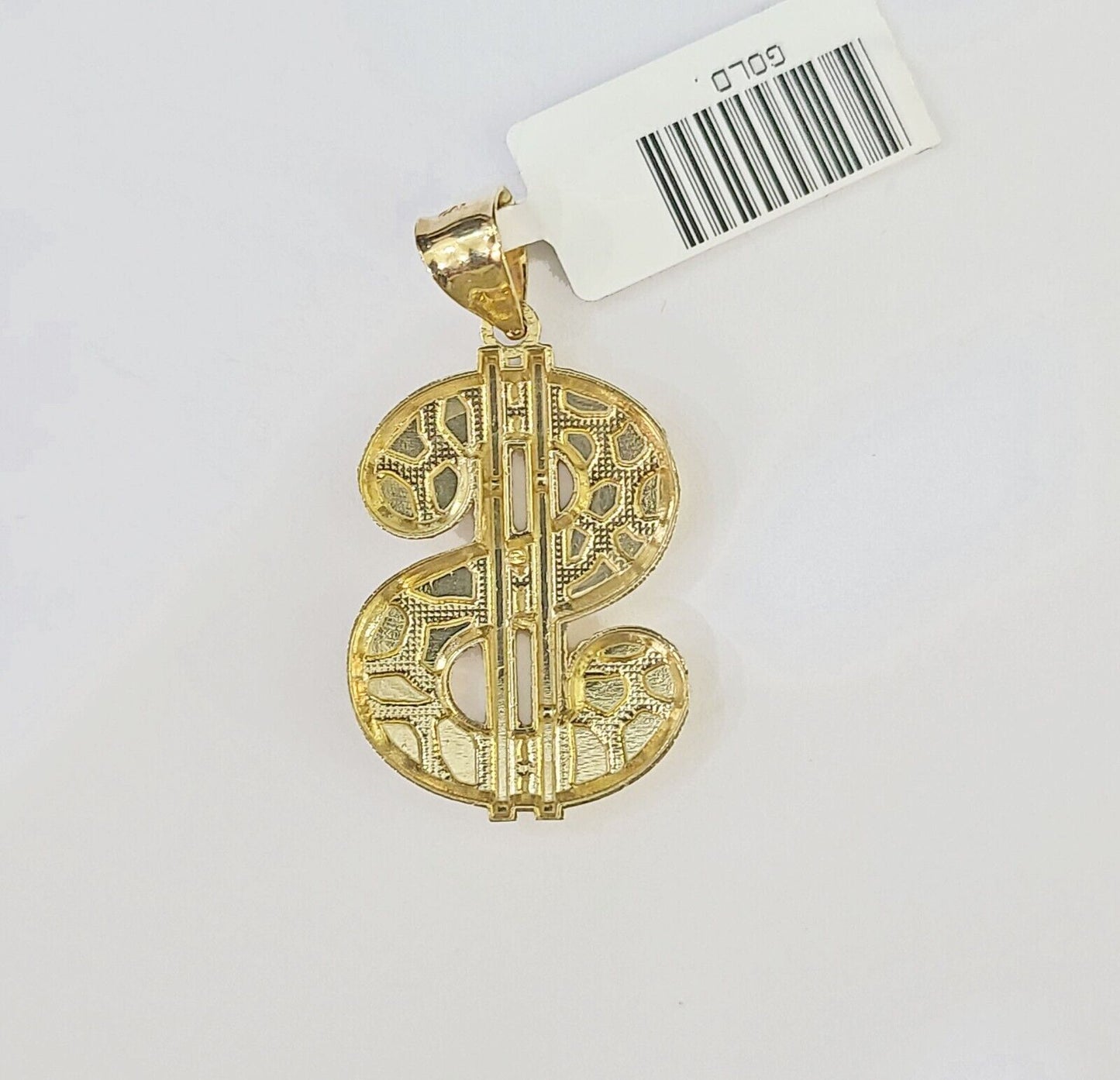 10k Yellow Gold Miami Cuban Chain & Dollar Charm Pendent SET 3mm 22 Inches - Reva Jeweler