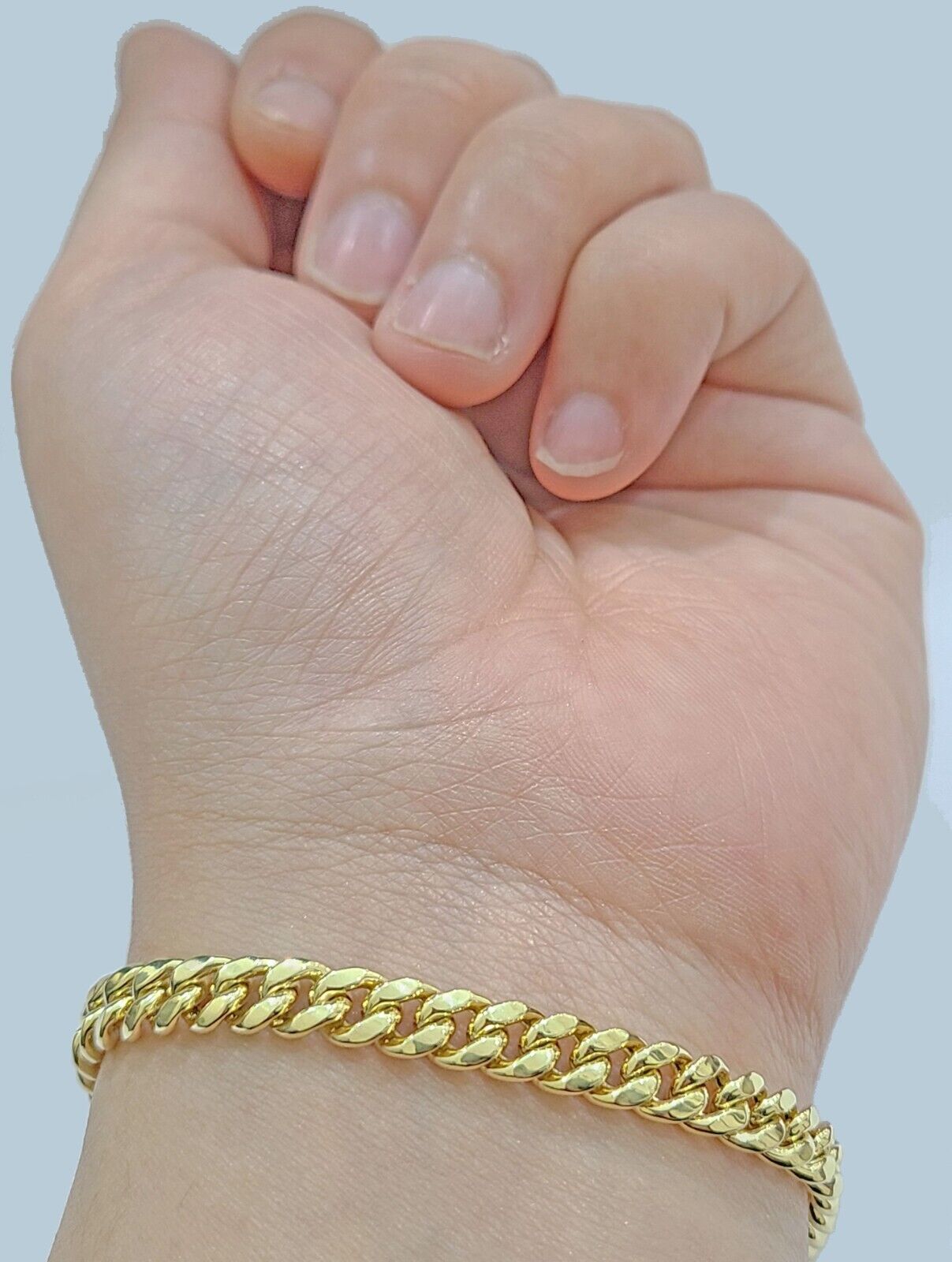10k Yellow Gold Miami Cuban Link Bracelet 8" inch 6mm Real 10kt Box Lock Men - Reva Jeweler